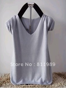 2012 new arrival Free shipping  women's dress V-neck sweater women's basic shirt women's all-match long-sleeve sweater outerwear