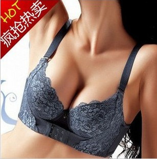 2012 new arrival front button type adjustable bra set deep V-neck sexy push up bra small underwear modal