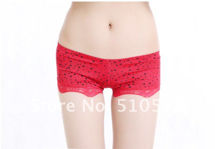 2012 New Arrival Korea Women's Sexy Cotton Shorts 12pcs/lot Flexible Lace Panties Underwear Free Ship + Drop Ship AX0031