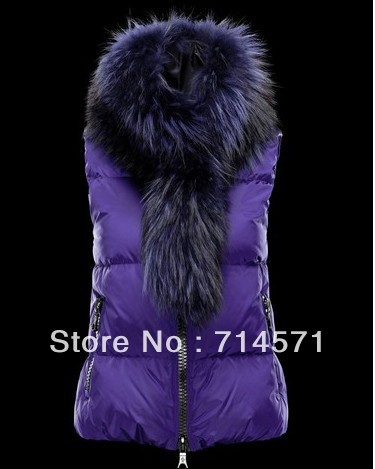 2012 new arrival lady's and Women's brand down vest purple black blue green colour free shipping