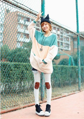 2012 new arrival leather patch stripe legging all-match