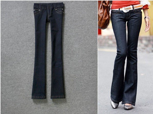 2012 new arrival low waist boot cut women jeans black/blue elastic denim pants free shipping wholesale