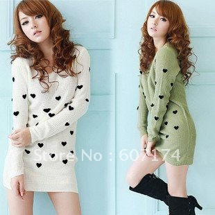 2012 New Arrival&PROMOTION Sweety ladies long sleeve sweater,casual knitwear&cadigan,Red/White/Green,#1376,Free shiping