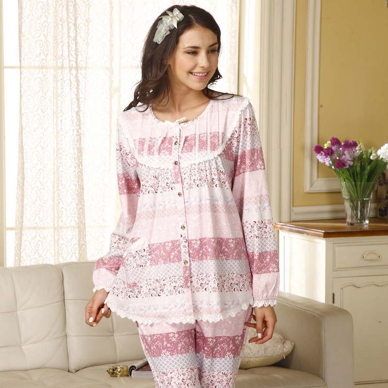 2012 new arrival spring and summer autumn cotton sleepwear women's elegant noble princess long-sleeve lounge set 2433