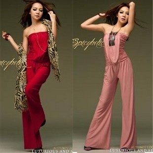 2012 new arrival Summer fashion pleated solid color jumpsuit bohemia trousers skirt 1pc shipping free