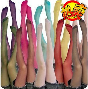 2012 new arrival summer high quality velvet multicolour candy plus crotch pantyhose stockings FREE SHIPPING