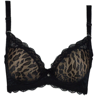 2012 new arrival underwear sexy leopard print bra push up deep V-neck accept supernumerary breast small bra set