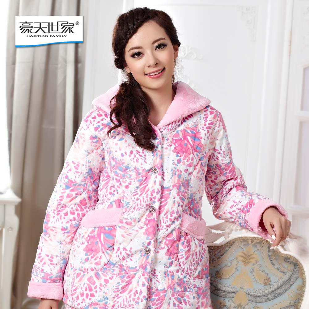 2012 new arrival winter thickening coral fleece cotton-padded sleepwear lounge set