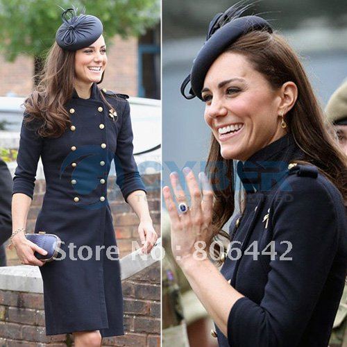 2012 New Arrival Women's Double Breasted Cashmere Wool Trench Coat Jacket Princess Kate Free shipping