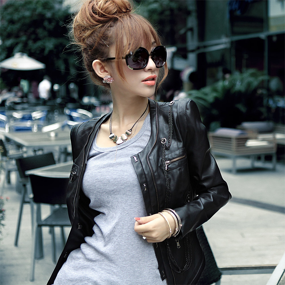 2012 New Arrival  Women's Fashion Autumn Slim Short Design Outwear/Women's Fashion Leather Coats/PU Coats