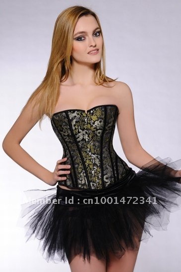 2012 New Arrivals,Green Dragon Overbust Corset,,Come with Thong,the pettiskirt is sold seperately  A038