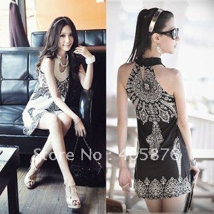 2012 New arrived floral prints ladies' slimmer spaghetti strap dress Y0398 (Drop shipping support!)