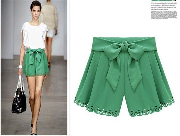 2012 new arrval fashion casual empire hollow out  shorts pant with Bow belt high quality brand design free shipping