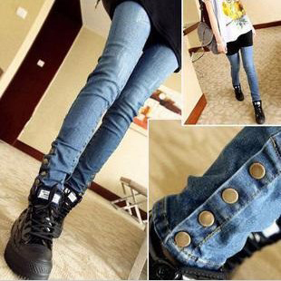 2012 new autumn winter adjustable maternity skinny rivet jeans pregant woman pants  abdominal trousers