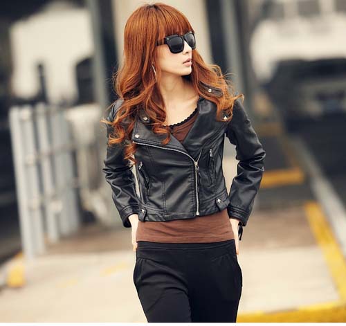 2012 New Autumn winter surprise European favoriate female leather coat cultivate one's morality brief jacket