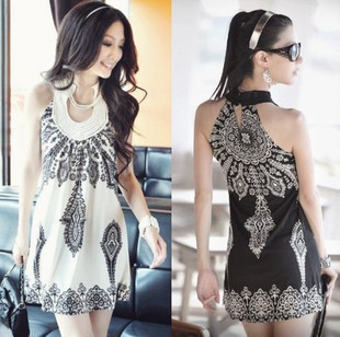 2012 New Bohemian Retro Totem sleeveless dress,Free Shipping