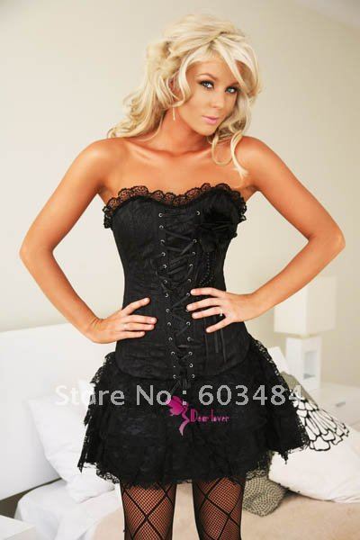 2012 new,CPAM FREE SHIPPING! sexy shaper,sexy corset,sexy bustier,corset+skirt,DL5074b