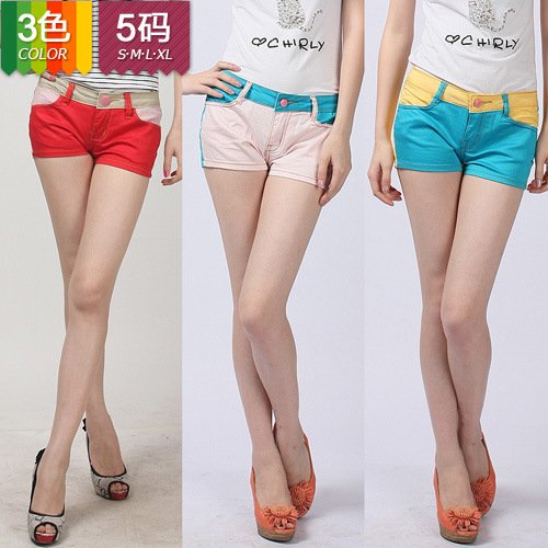 2012 new design fashion sexy colorful patchwork low waist anti-expose women's shorts/briefs,high quality,wholesale,mix order