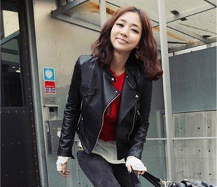 2012 NEW Design Free Shipping Women's Silm Korean PU Jacket ,High Quality Lady's Fashion Motorcycle PU Leather ED-70