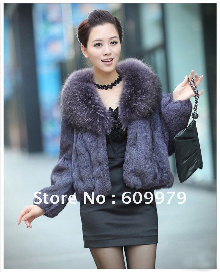 2012 New Design Rex Rabit Fur Coat Women FRR0136 Size of S, M, L, XL, XXL, XXXL