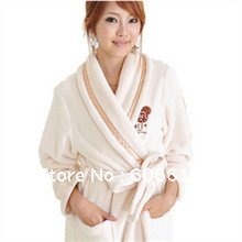 2012 new design  women lady coral velvet pajamas robes, long home night wear, free shipping