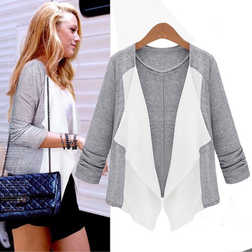 2012 NEW, EUR loose style patchwork ALL-MATCH short ladies jacket coat