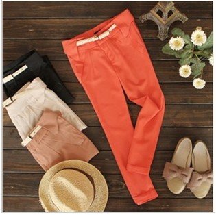 2012 new european 80% cotton pants with belt