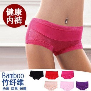 2012 NEW excellent quality, sexy ladies Hiphuggers mid-rised lace bamboo fiber healthy staple goods women's briefs hot selling