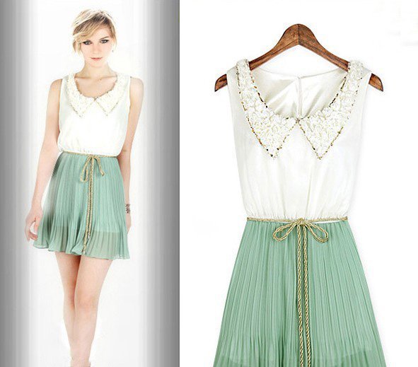 2012 NEW, exclusive EUR style dropship wholesale elegant top chiffon sleeveless sweet cute dress