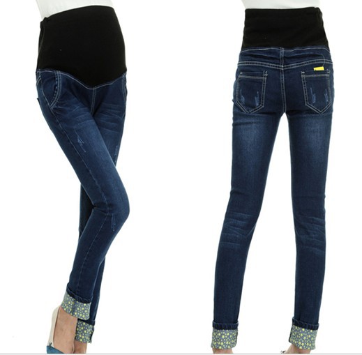 2012 new fashion autumn elastic abdomen blue pregnant/maternity women's jeans/pants/trousers free shipping