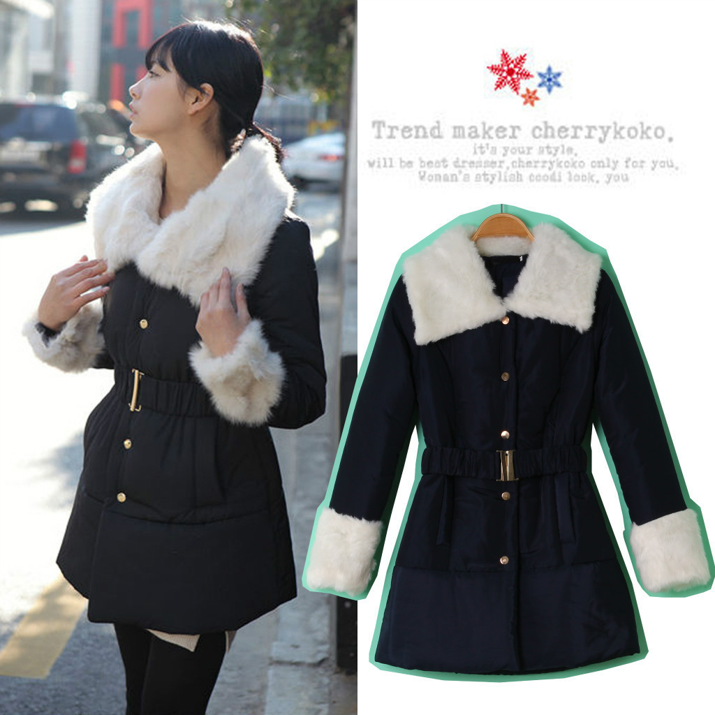 2012 NEW fashion brand Large fur collar brief all-match medium-long down coat /jacket/winter coat/winter jacket1751