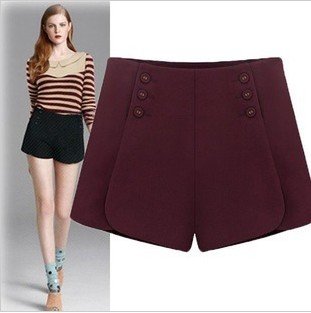 2012 new fashion casual corset woolen hot shorts pant double breasted pants sexy slim high quality brand design