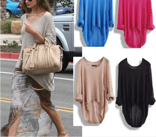 2012 NEW FASHION! casual perspective bat sleeve thin sleeve round neck sweater WF-0190