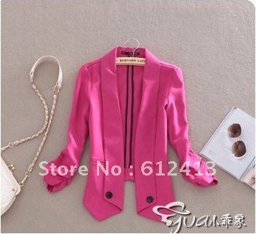 2012 new fashion European style autumn wrinkles sleeve two button cardigan jacket women suit,lady suit P-009