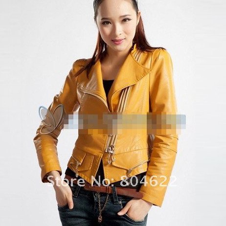 2012 New Fashion & Good Quality Women's PU Leather Jacket ! Lady's New Arrival Jacket Factory Supports Directly ED-230