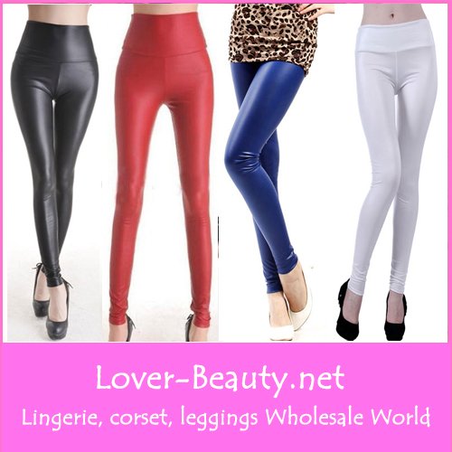 2012 New Fashion Liquid  Faux Leather Leggings for Women + Free Shipping + Fast Delivery ( Black, Red, Blue LB13163)