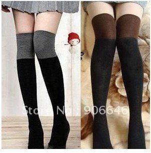 2012 new fashion pantyhose knee stockings new style women socks high quality sock 100% cotton 6pcs