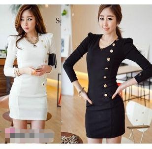 2012 New Fashion Women's Sexy Slim Fit Long Sleeve Button Down Mini Bodycon Dress Free Shipping Wholesale