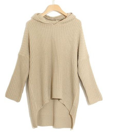 2012 NEW FASHION WOMEN'S SWEATERS+ASYMMETRIC LOOSE FIT HOODED SWEATER JUMPER + FREE SHIPPING (1PC) 1228