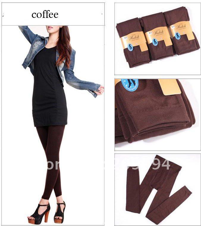 2012 new free shopping fashion sexy ladies' Thick Footless Tight leggings Warm Winter Slim Stretch bamboo Charcoal brushed Pants