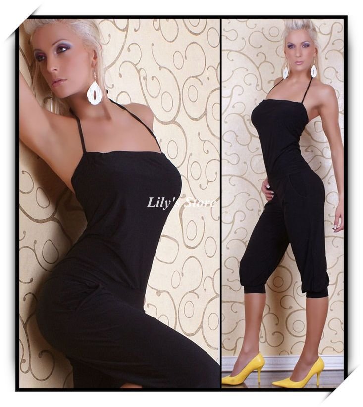 2012 New Hot sale sexy women jumpsuits,fashion ladies rompers,Free Size,DL087,Black