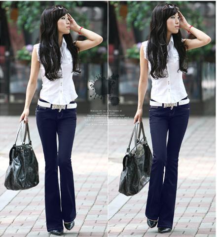 2012 New Hot !!! Women 's Water Wash Mid Slim Jean Pants , Ladies' Formal Trousers,Wholesale,w47