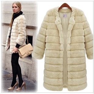 2012 new imitated Slim mink hair fur coat medium-long long-sleeve elegant fur overcoat outerwear