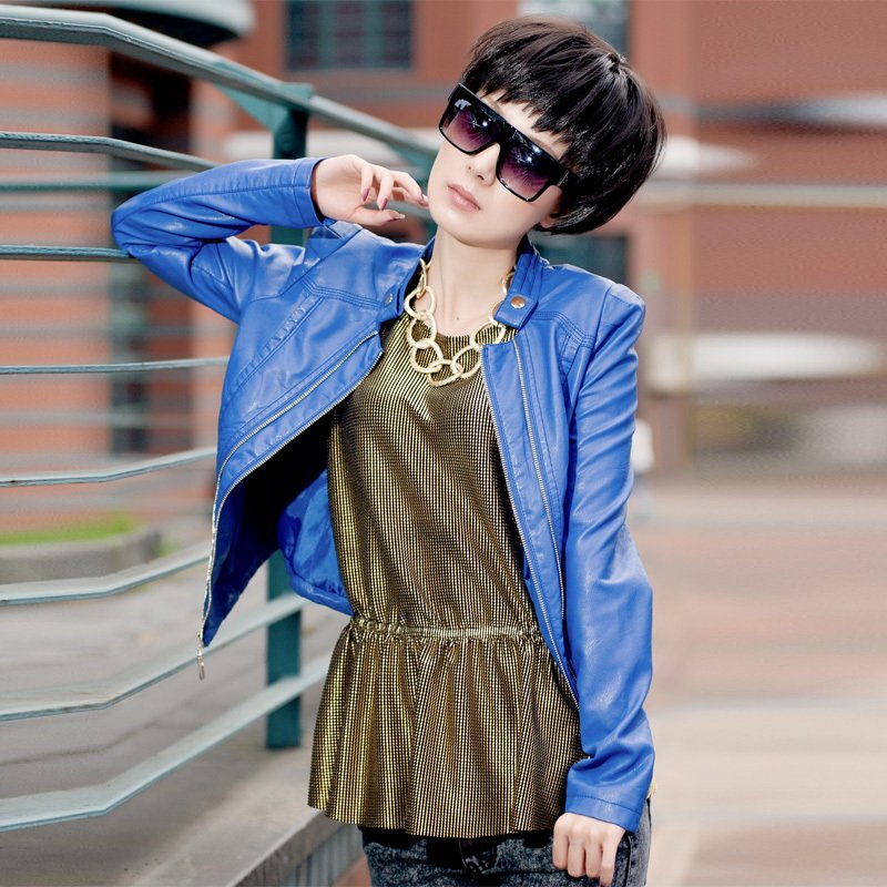 2012 new  jacket women faux leather jackets autumn coat for women's  FLW066