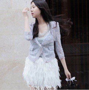 2012 New Korea Autumn Women Sweet Knitted Embroidery slim all-match Coat Hot Selling Coat Jackets Blouse Tops Free Shipping