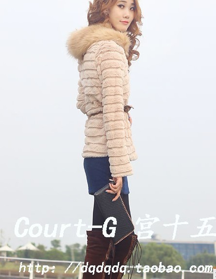 2012 new Korean real fur ladies Plush coat thickening of long faux fur coat