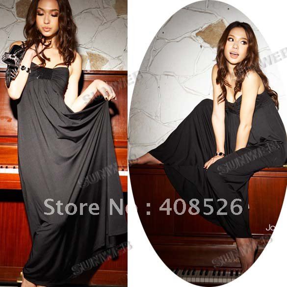 2012 New Korean Sexy Formal Fashion Women's Elegant Sleeveless Strap Maxi Long Dress free shipping 3981