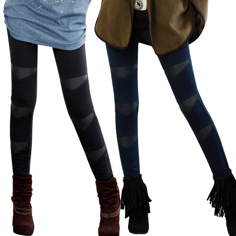 2012 new ladies winter boots pants women skeleton leggings all-match leather pencil tights jeans F XL XXL XXXL Retail&Wholesale