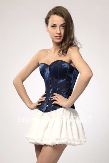 2012 NEW MODEL CORSET ,shape DENIM corset,attractive sexy blue fashion corset,lingerie