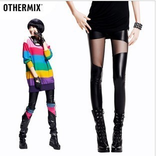 2012 new  perspectivity faux leather slim legging